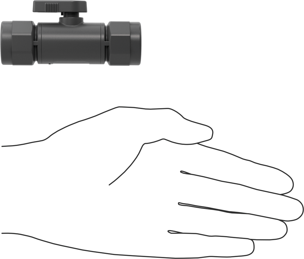 İçme Suyu için Kompakt Açma/Kapama Vanası, Gri PVC Gövde, 1/2 NPT Dişi x 1/2 NPT Dişi