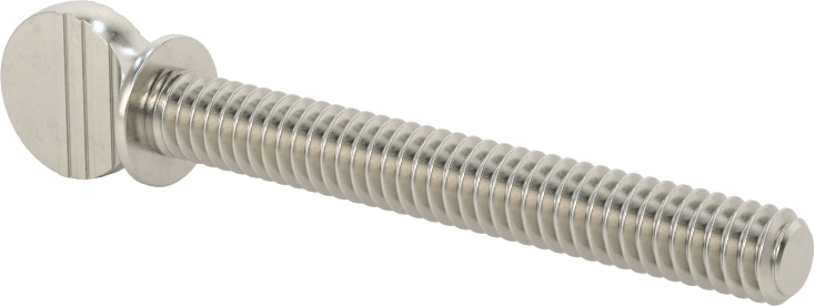 18-8 Paslanmaz Çelik Flanşlı Kürek Başlı El Vidası, 1/4"-20 Diş Boyutu, 2" Uzunluk