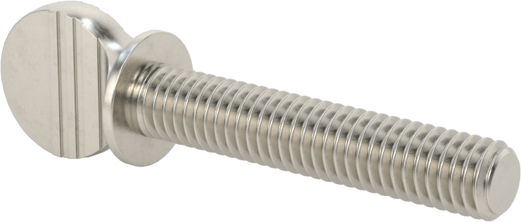 18-8 Paslanmaz Çelik Flanşlı Kürek Başlı El Vidası, 3/8"-16 Diş Boyutu, 2" Uzunluk