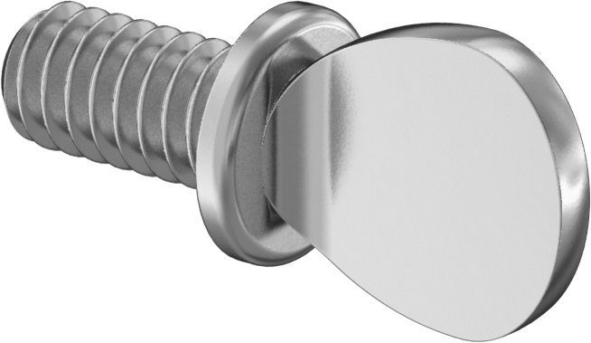 18-8 Paslanmaz Çelik Flanşlı Kürek Başlı El Vidası, 1/4"-20 Diş Boyutu, 1/2" Uzunluk