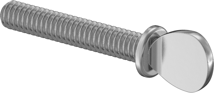 18-8 Paslanmaz Çelik Flanşlı Kürek Başlı El Vidası, 1/4"-20 Diş Boyutu, 1-1/2" Uzunluk