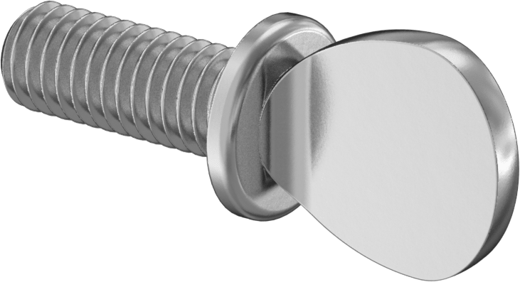 18-8 Paslanmaz Çelik Flanşlı Kürek Başlı El Vidası, 3/8"-16 Diş Boyutu, 1" Uzunluk