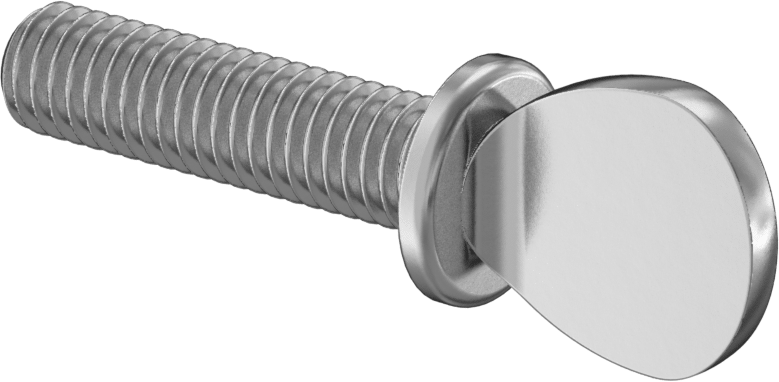 18-8 Paslanmaz Çelik Flanşlı Kürek Başlı El Vidası, 3/8"-16 Diş Boyutu, 1-1/2" Uzunluk