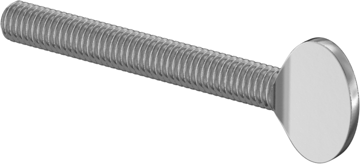 18-8 Paslanmaz Çelik Kürek Başlı Ayar Vidası, 10-32 Diş Boyutu, 1-1/2" Uzunluk