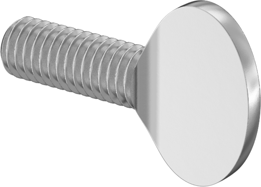 18-8 Paslanmaz Çelik Kürek Başlı Ayar Vidası, 10-32 Diş Boyutu, 1/2" Uzunluk