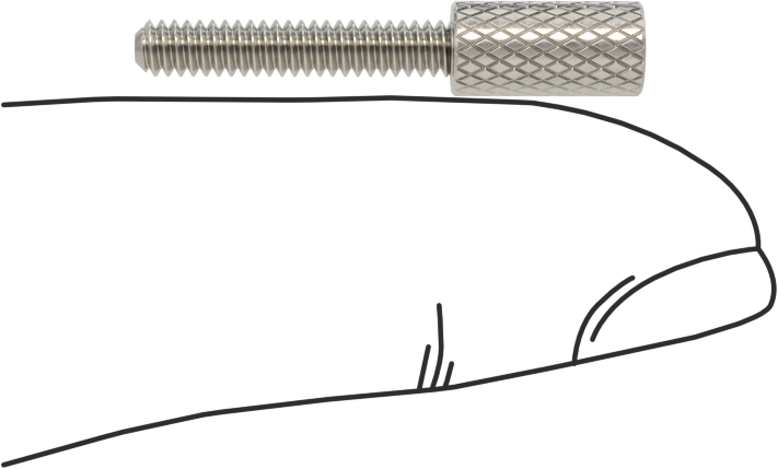 Tırtıllı Başlı Parmak Vidası, Dar, 4-40 Diş Boyutu, 5/8" Uzunluk