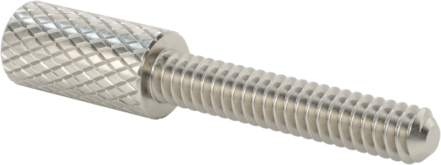 Tırtıllı Başlı Parmak Vidası, Dar, 4-40 Diş Boyutu, 5/8" Uzunluk