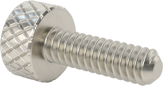 Tırtıllı Başlı Parmak Vidası, Dar, 4-40 Diş Boyutu, 3/8" Uzunluk