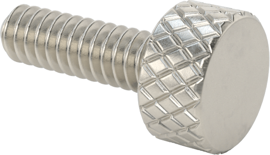 Tırtıllı Başlı Parmak Vidası, Dar, 4-40 Diş Boyutu, 3/8" Uzunluk