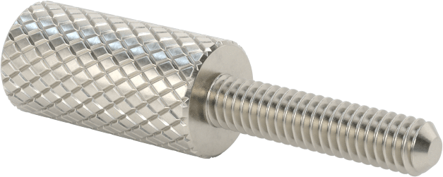 Tırtıllı Başlı Parmak Vidası, Dar, 4-48 Diş Boyutu, 1/2" Uzunluk