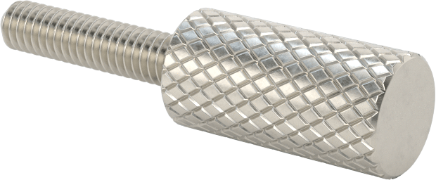 Tırtıllı Başlı Parmak Vidası, Dar, 4-48 Diş Boyutu, 1/2" Uzunluk