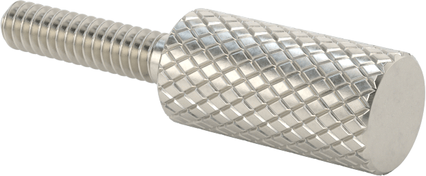 Tırtıllı Başlı Parmak Vidası, Dar, 4-40 Diş Boyutu, 1/2" Uzunluk