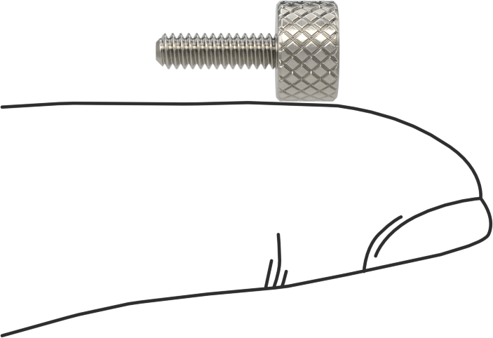 Tırtıllı Başlı Parmak Vidası, Paslanmaz Çelik, Düşük Profilli, 4-40 Diş Boyutu, 3/8" Uzunluk, 5/16" Çaplı Başlık