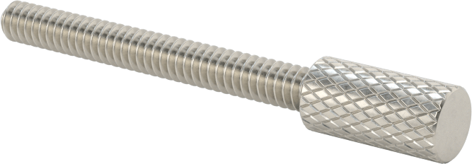 Tırtıllı Başlı Parmak Vidası, Dar, 4-40 Diş Boyutu, 1" Uzunluk, 3/16“ x 3/8” Başlık