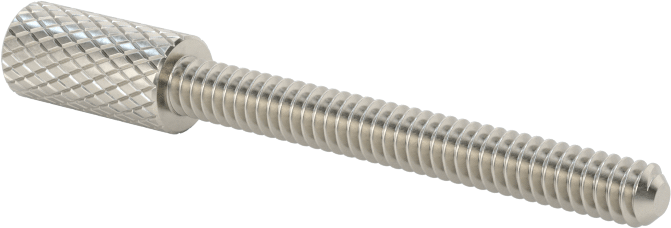 Tırtıllı Başlı Parmak Vidası, Dar, 4-40 Diş Boyutu, 1" Uzunluk, 3/16“ x 3/8” Başlık