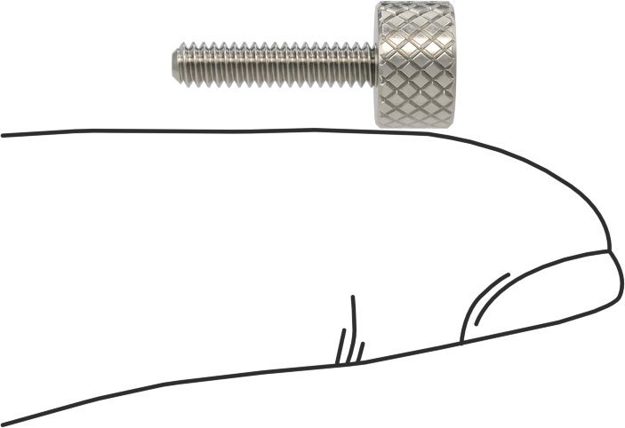 Tırtıllı Başlı Parmak Vidası, Paslanmaz Çelik, Düşük Profilli, 4-40 Diş Boyutu, 1/2" Uzunluk, 5/16" Çaplı Başlık