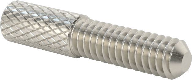 Tırtıllı Başlı Parmak Vidası, Dar, 8-32 Diş Boyutu, 1/2" Uzunluk