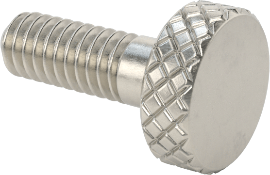 Tırtıllı Başlı Parmak Vidası, Paslanmaz Çelik, Düşük Profilli, Kısmi 8-32 Diş, 1/2" Uzunluk, 3/8" Çap