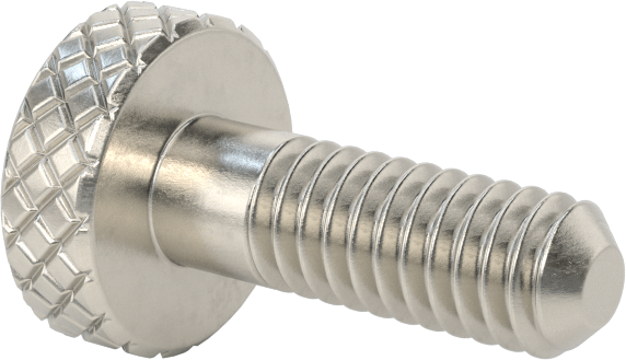 Tırtıllı Başlı Parmak Vidası, Paslanmaz Çelik, Düşük Profilli, Kısmi 8-32 Diş, 1/2" Uzunluk, 3/8" Çap