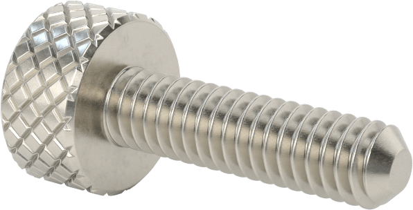Tırtıllı Başlı Parmak Vidası, Paslanmaz Çelik, Düşük Profilli, 8-32 Diş Boyutu, 5/8" Uzunluk, 3/8" Çaplı Başlık