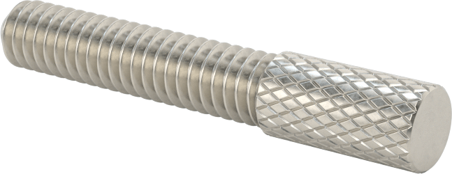 Tırtıllı Başlı Parmak Vidası, Dar, 8-32 Diş Boyutu, 3/4" Uzunluk