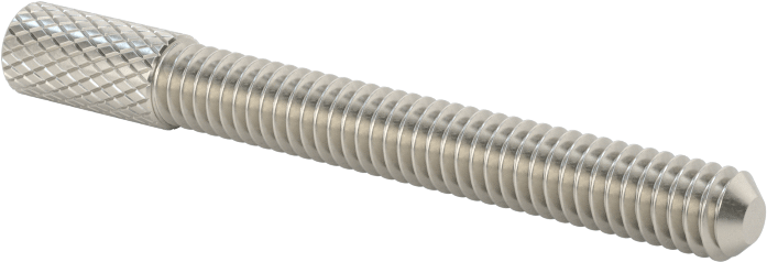 Tırtıllı Başlı Parmak Vidası, Dar, 8-32 Diş Boyutu, 1-1/4" Uzunluk
