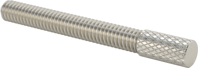 Tırtıllı Başlı Parmak Vidası, Dar, 8-32 Diş Boyutu, 1-1/4" Uzunluk