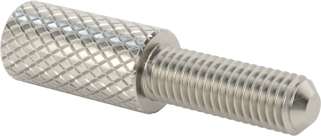 Tırtıllı Başlı Parmak Vidası, Dar, 8-40 Diş Boyutu, 1/2" Uzunluk