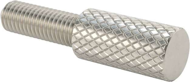 Tırtıllı Başlı Parmak Vidası, Dar, 8-40 Diş Boyutu, 1/2" Uzunluk