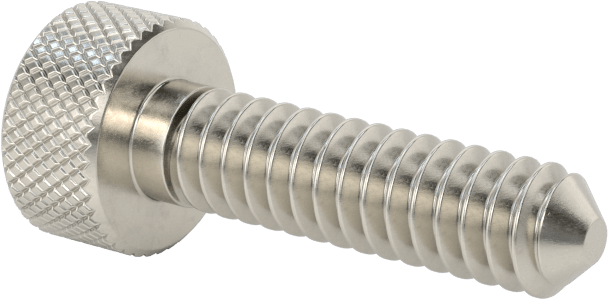 Tırtıllı Başlı Parmak Vidası, Paslanmaz Çelik, Düşük Profilli, 10-24 Diş Boyutu, 3/4" Uzunluk, 3/8" Çaplı Başlık