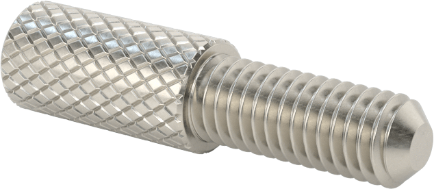 Tırtıllı Başlı Parmak Vidası, Dar, 10-32 Diş Boyutu, 1/2" Uzunluk