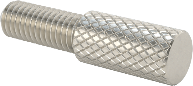 Tırtıllı Başlı Parmak Vidası, Dar, 10-32 Diş Boyutu, 1/2" Uzunluk