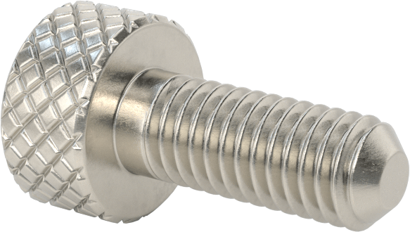 Tırtıllı Başlı Parmak Vidası, Paslanmaz Çelik, Düşük Profilli, Kısmi 10-32 Diş, 1/2" Uzunluk, 3/8" Çap