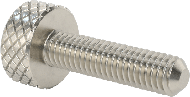 Tırtıllı Başlı Parmak Vidası, Paslanmaz Çelik, Düşük Profilli, 10-32 Diş Boyutu, 3/4" Uzunluk, 7/16" Çaplı Başlık