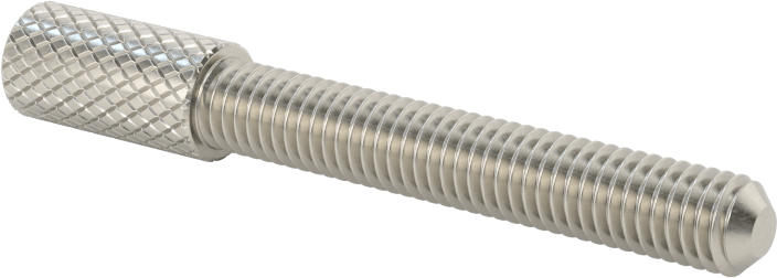 Tırtıllı Başlı Parmak Vidası, Dar, 10-32 Diş Boyutu, 1-1/4" Uzunluk