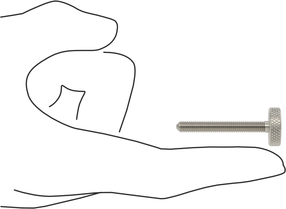Tırtıllı Başlı Parmak Vidası, Paslanmaz Çelik, Düşük Profilli, 10-32 Diş Boyutu, 1-1/2" Uzunluk, 5/8" Çaplı Başlık