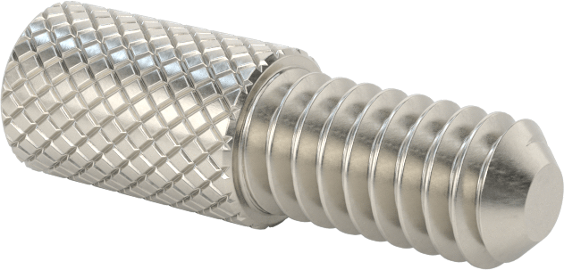 Tırtıllı Başlı Parmak Vidası, Dar, 1/4"-20 Diş Boyutu, 1/2" Uzunluk