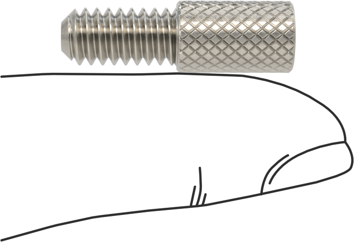 Tırtıllı Başlı Parmak Vidası, Dar, 1/4"-20 Diş Boyutu, 1/2" Uzunluk