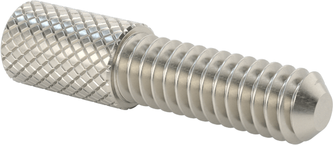 Tırtıllı Başlı Parmak Vidası, Dar, 1/4"-20 Diş Boyutu, 3/4" Uzunluk