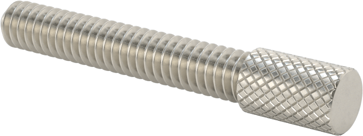Tırtıllı Başlı Parmak Vidası, Dar, 1/4"-20 Diş Boyutu, 1-1/2" Uzunluk