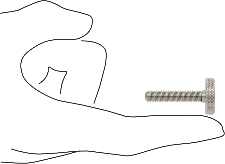 Tırtıllı Başlı Parmak Vidası, Paslanmaz Çelik, Düşük Profilli, 1/4"-20 Diş, 1-1/4" Uzunluk, 3/4" Çaplı Başlık
