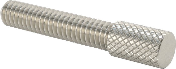 Tırtıllı Başlı Parmak Vidası, Dar, 1/4"-20 Diş Boyutu, 1-1/4" Uzunluk