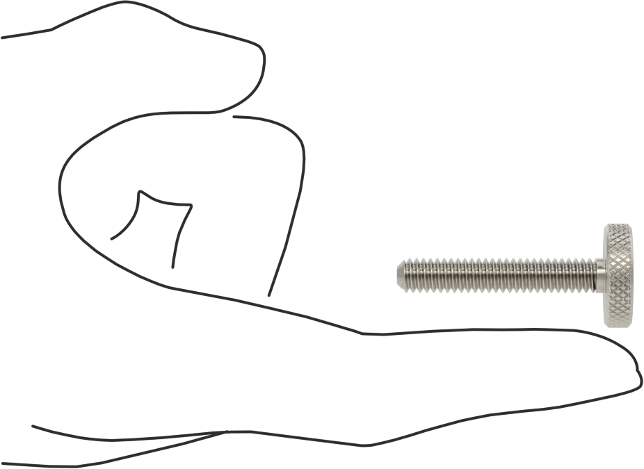 Tırtıllı Başlı Parmak Vidası, Paslanmaz Çelik, Düşük Profilli, 1/4"-20 Diş, 1-1/2" Uzunluk, 3/4" Çaplı Başlık