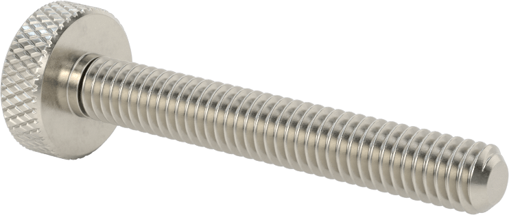 Tırtıllı Başlı Parmak Vidası, Paslanmaz Çelik, Düşük Profilli, 5/16"-18 Diş, 2-1/4" Uzunluk, 3/4" Çaplı Başlık