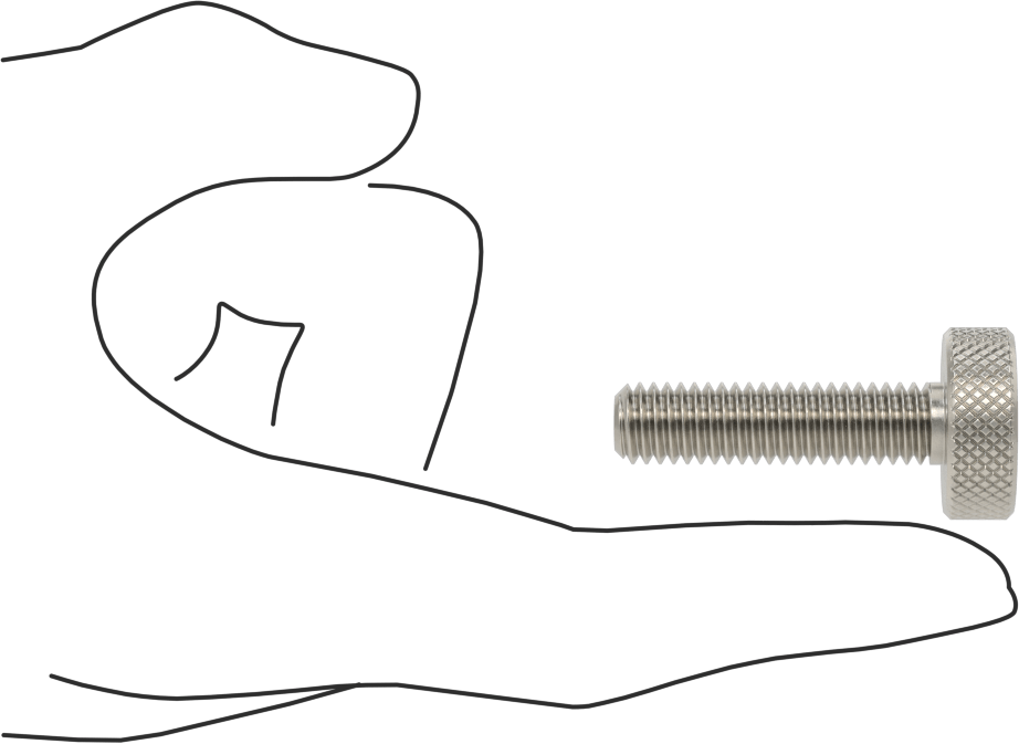 Tırtıllı Başlı Parmak Vidası, Paslanmaz Çelik, Düşük Profilli, 3/8"-16 Diş, 1-1/2" Uzunluk, 7/8" Çaplı Başlık