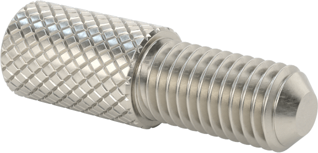 Tırtıllı Başlı Parmak Vidası, Dar, 1/4"-28 Diş Boyutu, 1/2" Uzunluk