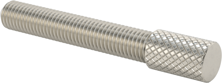 Tırtıllı Başlı Parmak Vidası, Dar, 1/4"-28 Diş Boyutu, 1-1/2" Uzunluk