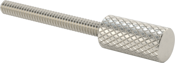 Tırtıllı Başlı Parmak Vidası, Dar, 4-40 Diş Boyutu, 1" Uzunluk, 1/4“ x 1/2” Baş