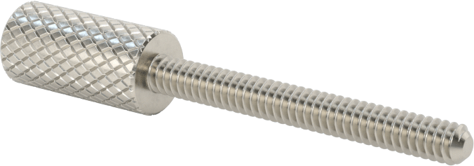Tırtıllı Başlı Parmak Vidası, Dar, 4-40 Diş Boyutu, 1" Uzunluk, 1/4“ x 1/2” Baş