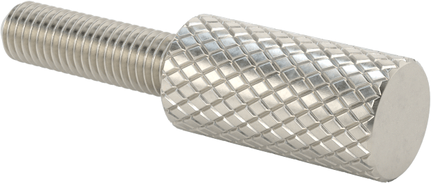 Tırtıllı Başlı Parmak Vidası, Dar, 6-48 Diş Boyutu, 1/2" Uzunluk